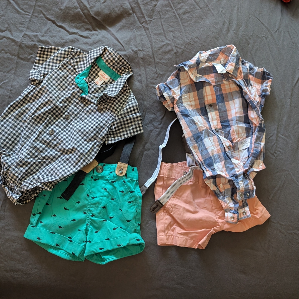 Plaid and Checkered Kids Shirts Set